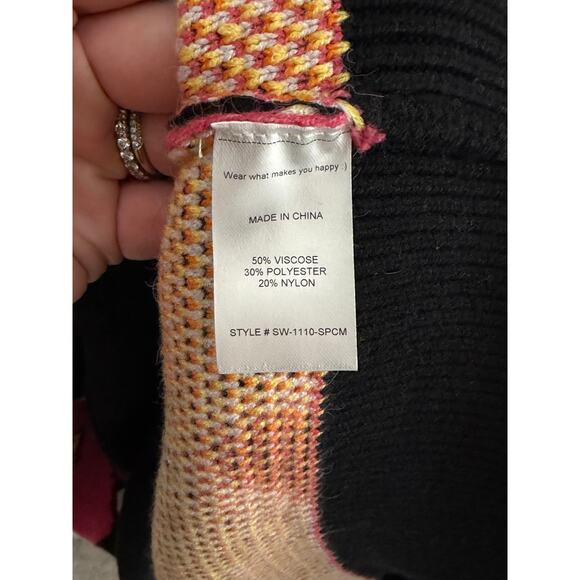 Dressed in Lala Outerspace Oversized Cardigan Sweater Black Multi Women L/XL NWT - Picture 9 of 12